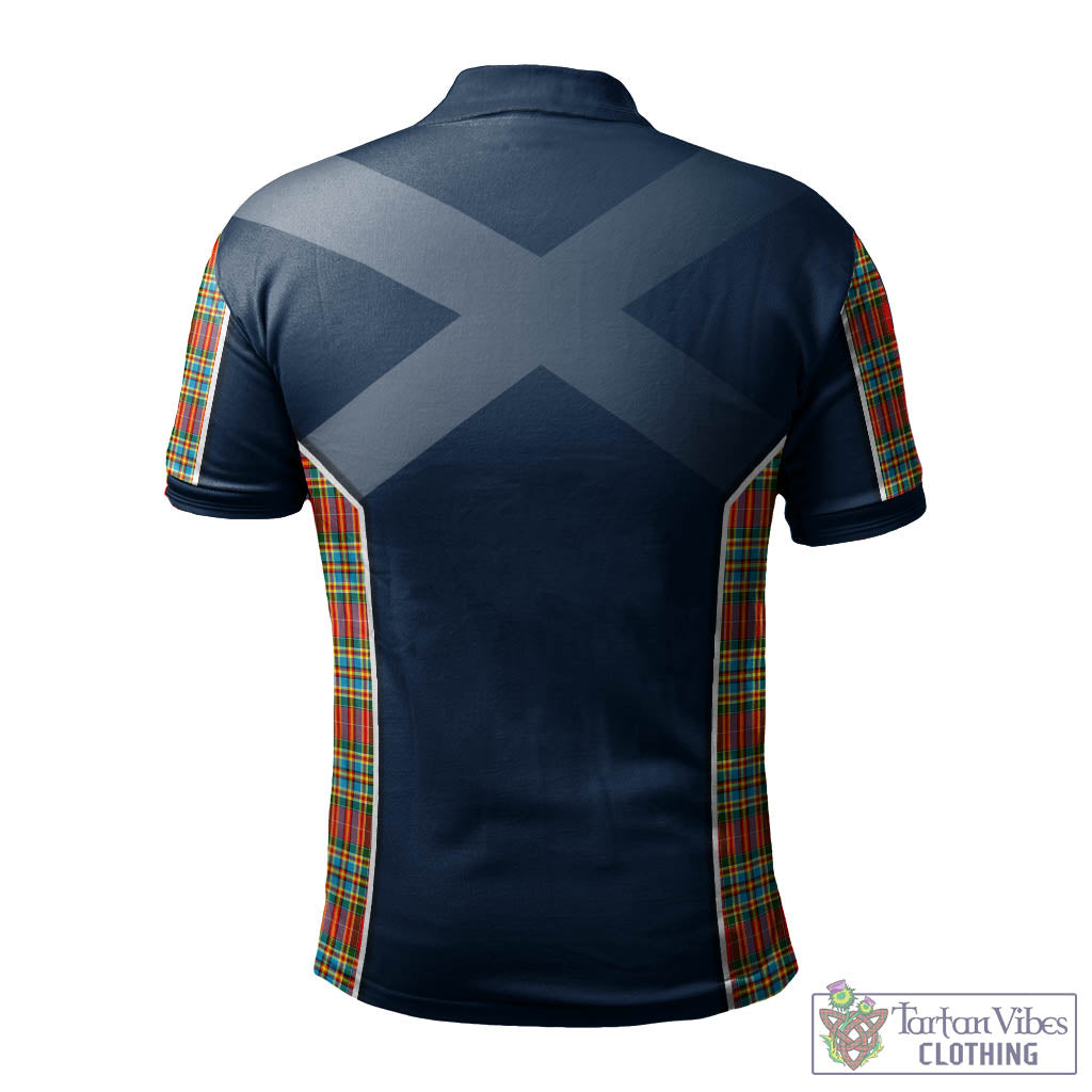 Tartan Vibes Clothing Chattan Tartan Men's Polo Shirt with Family Crest and Lion Rampant Vibes Sport Style