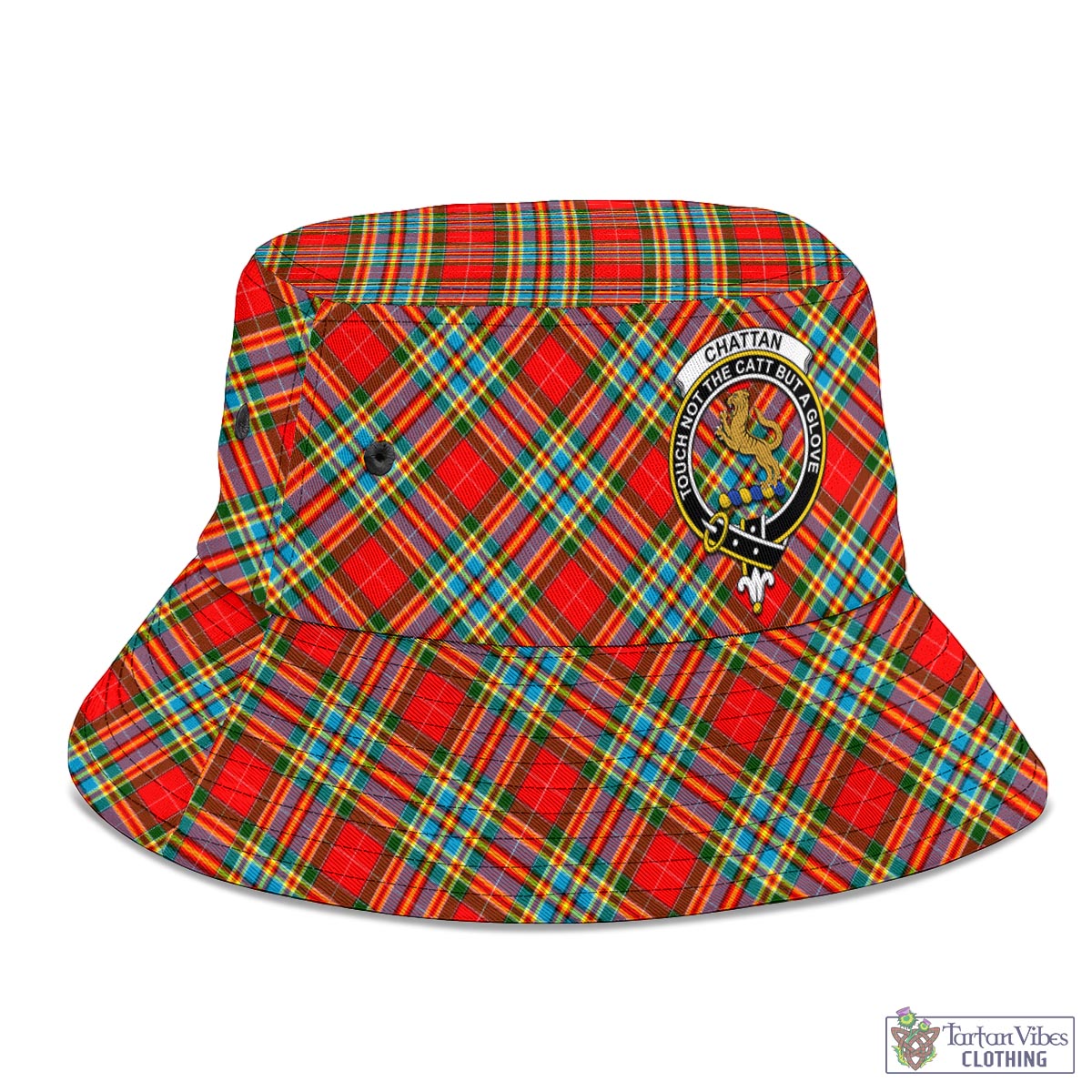 Tartan Vibes Clothing Chattan Tartan Bucket Hat with Family Crest