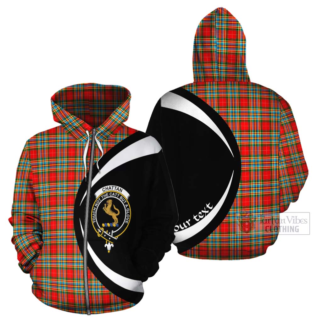 Tartan Vibes Clothing Chattan Tartan Cotton Hoodie with Family Crest Circle Style