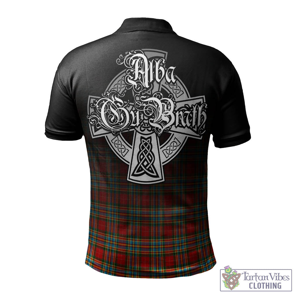 Tartan Vibes Clothing Chattan Tartan Polo Shirt Featuring Alba Gu Brath Family Crest Celtic Inspired