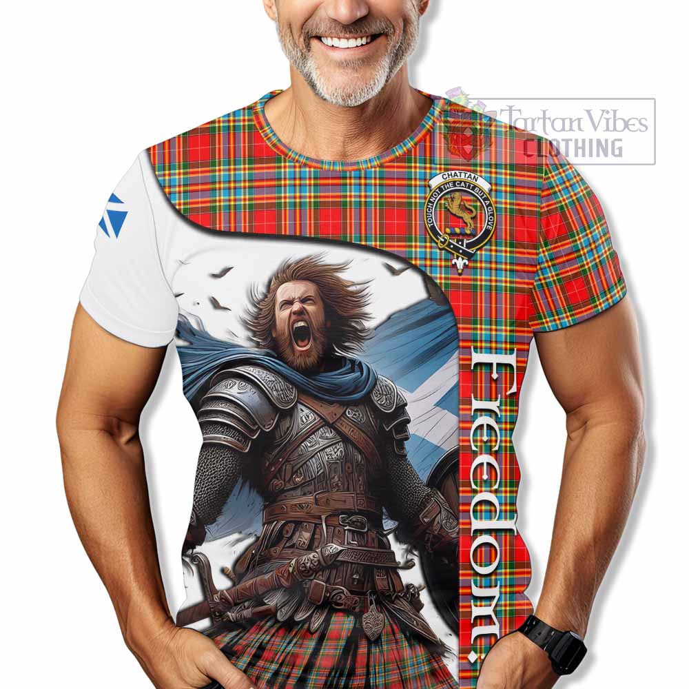 Chattan Crest Tartan T-Shirt Inspired by the Freedom of Scottish Warrior