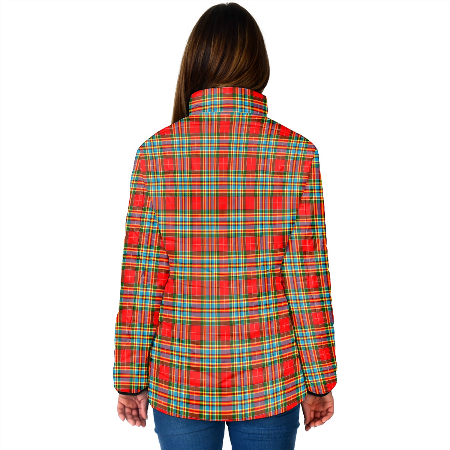 Chattan Tartan Padded Jacket with Family Crest - Tartan Vibes Clothing