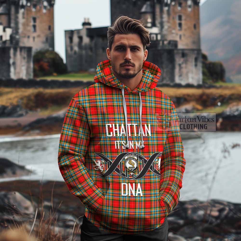 Tartan Vibes Clothing Chattan Tartan Cotton Hoodie with Family Crest DNA In Me Style