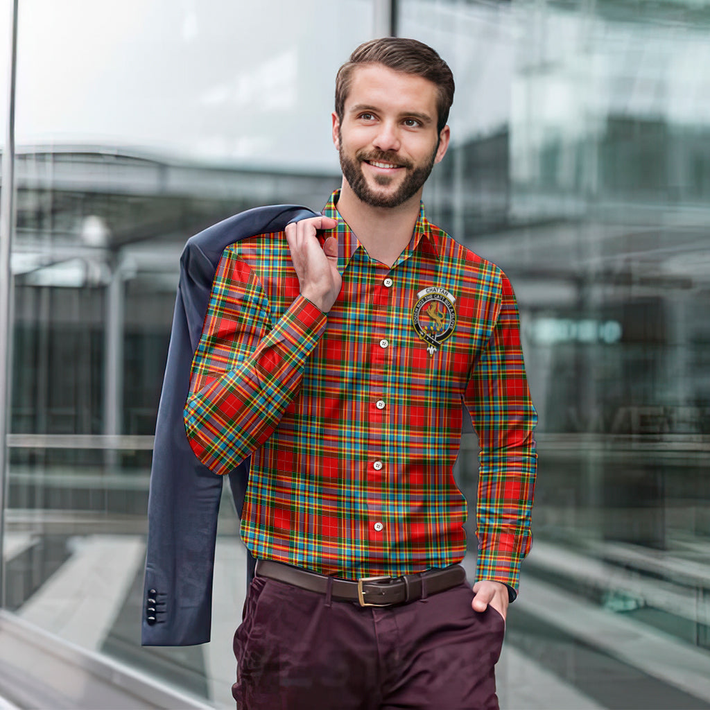 chattan-tartan-long-sleeve-button-up-shirt-with-family-crest