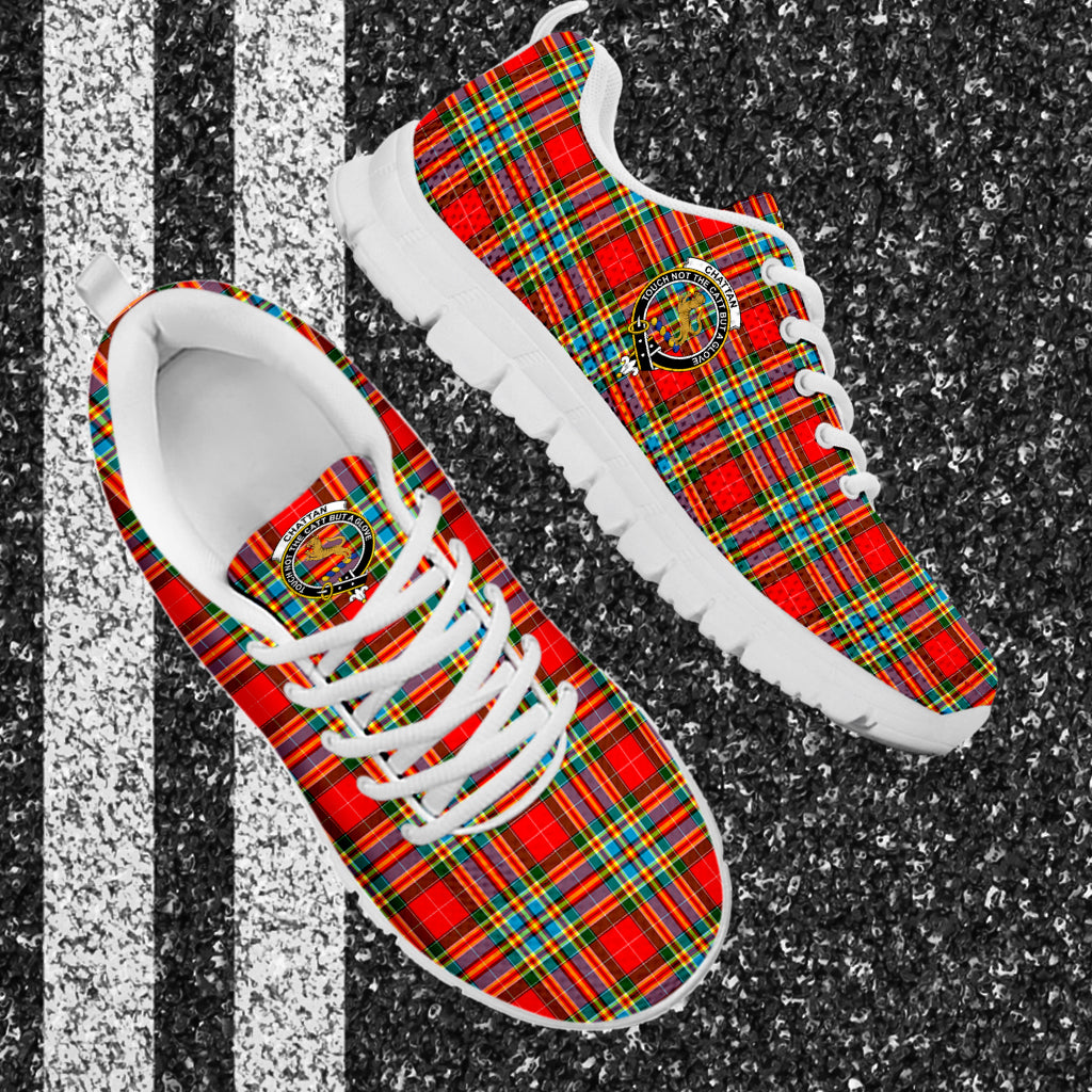 Chattan Tartan Sneakers with Family Crest - Tartan Vibes Clothing