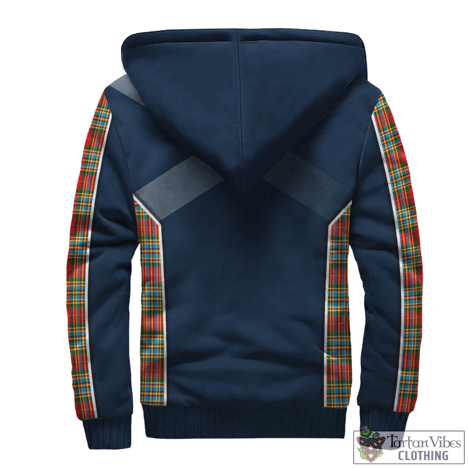 Tartan Vibes Clothing Chattan Tartan Sherpa Hoodie with Family Crest and Lion Rampant Vibes Sport Style