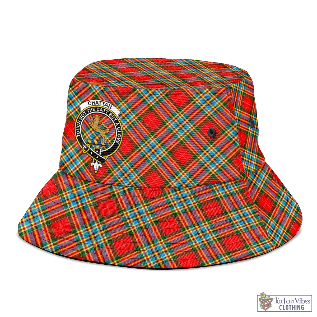 Tartan Vibes Clothing Chattan Tartan Bucket Hat with Family Crest