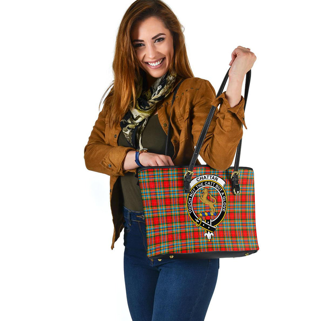 chattan-tartan-leather-tote-bag-with-family-crest