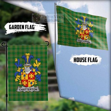 Chatterton Irish Clan Tartan Flag with Coat of Arms