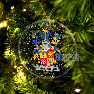 Chatterton Irish Clan Christmas Glass Ornament with Coat of Arms