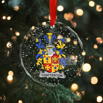 Chatterton Irish Clan Christmas Glass Ornament with Coat of Arms