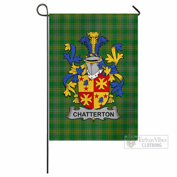 Chatterton Irish Clan Tartan Flag with Coat of Arms