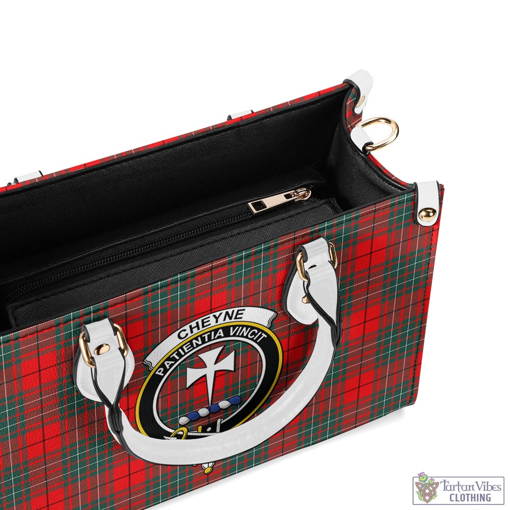 Tartan Vibes Clothing Cheyne Tartan Luxury Leather Handbags with Family Crest