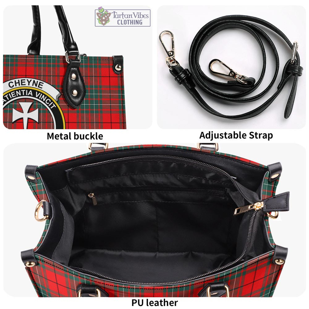 Tartan Vibes Clothing Cheyne Tartan Luxury Leather Handbags with Family Crest