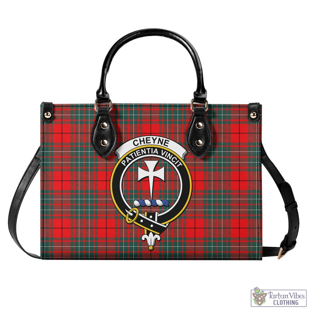 Tartan Vibes Clothing Cheyne Tartan Luxury Leather Handbags with Family Crest