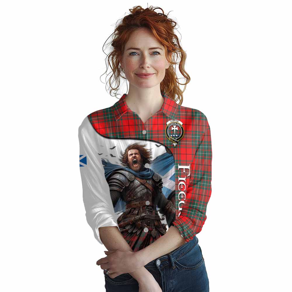 Tartan Vibes Clothing Cheyne Crest Tartan Women's Casual Shirt Inspired by the Freedom of Scottish Warrior