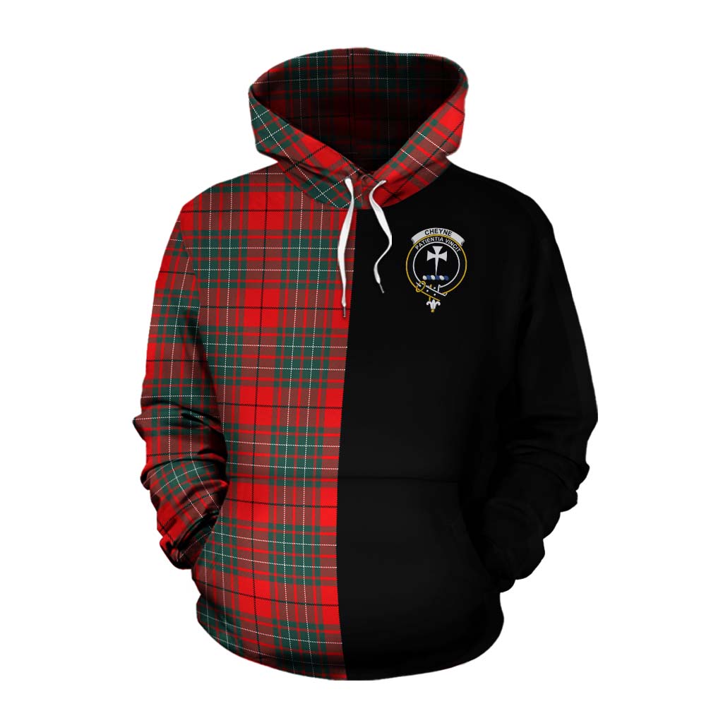 Tartan Vibes Clothing Cheyne Tartan Cotton Hoodie with Family Crest and Half Of Me Style