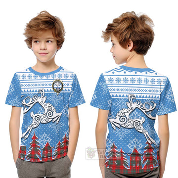 Cheyne Clan Christmas Kid T-Shirt Celtic Reindeer Style