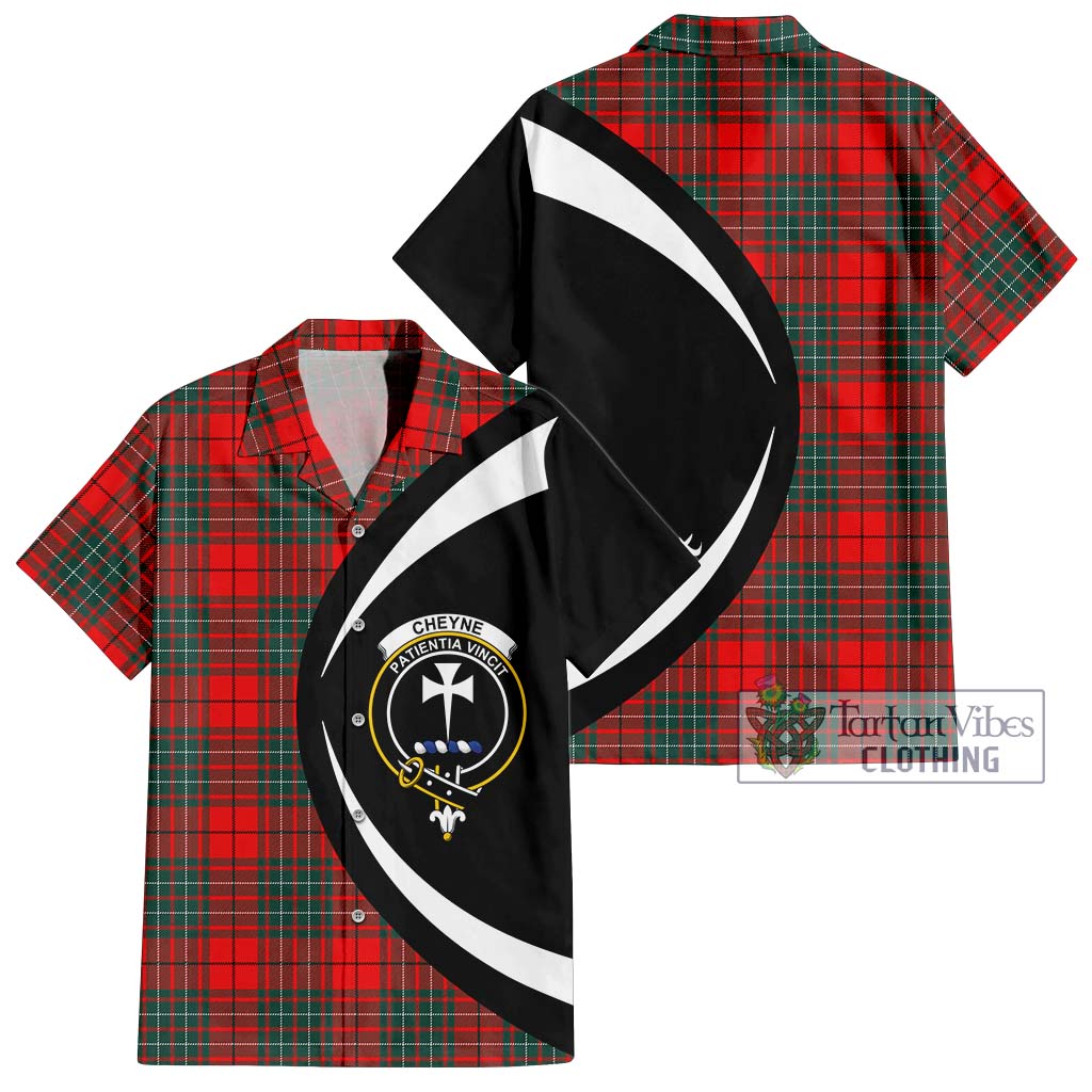 Cheyne Tartan Short Sleeve Button Up with Family Crest Circle Style Kid - Tartan Vibes Clothing