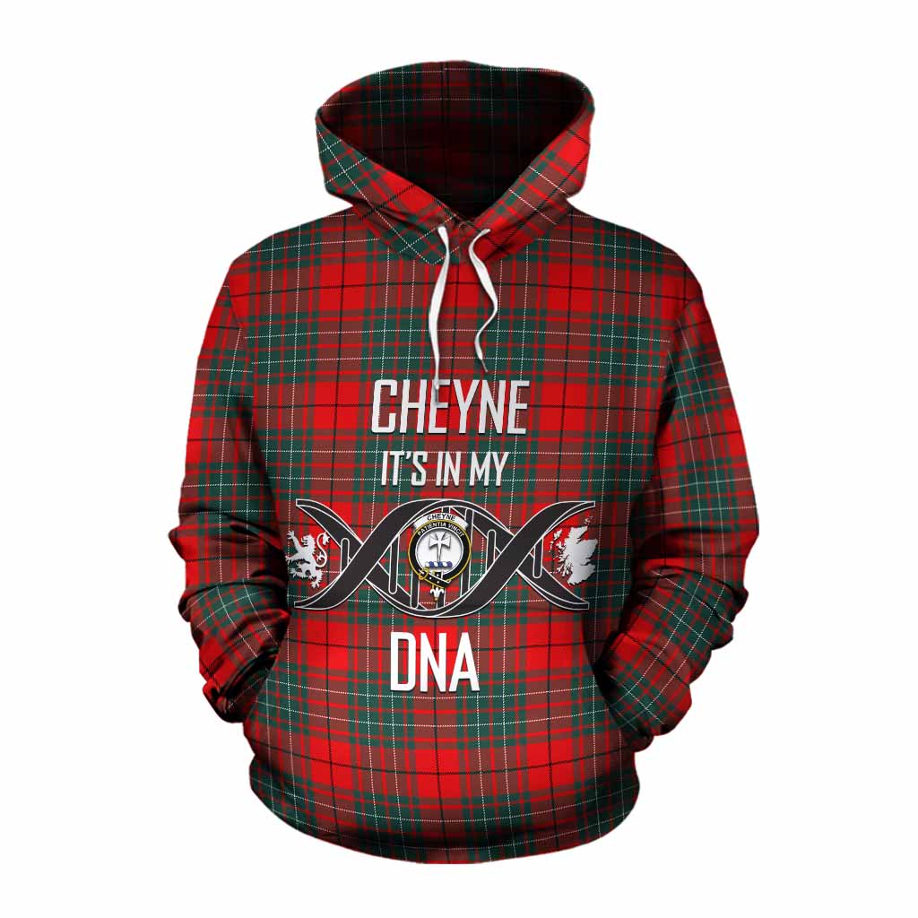 Tartan Vibes Clothing Cheyne Tartan Cotton Hoodie with Family Crest DNA In Me Style