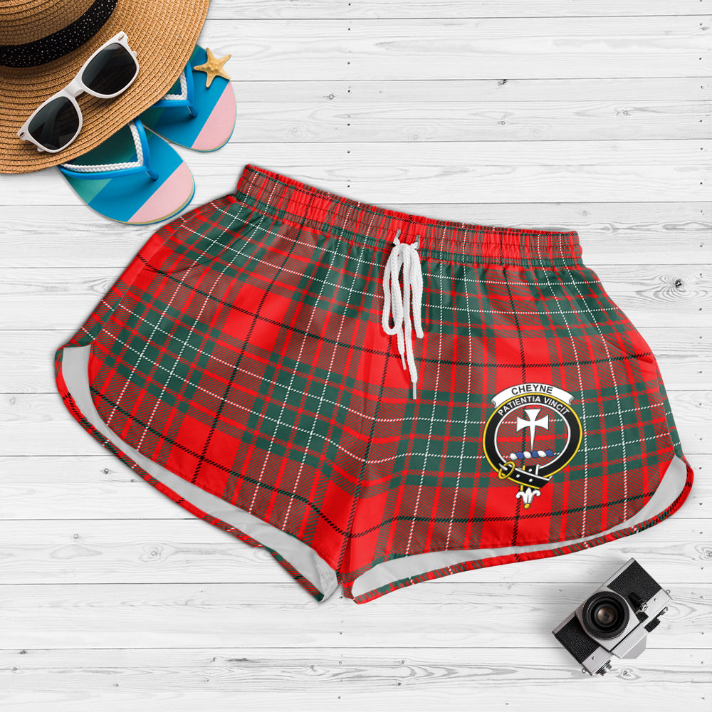 Cheyne Tartan Womens Shorts with Family Crest 4XL - Tartan Vibes Clothing