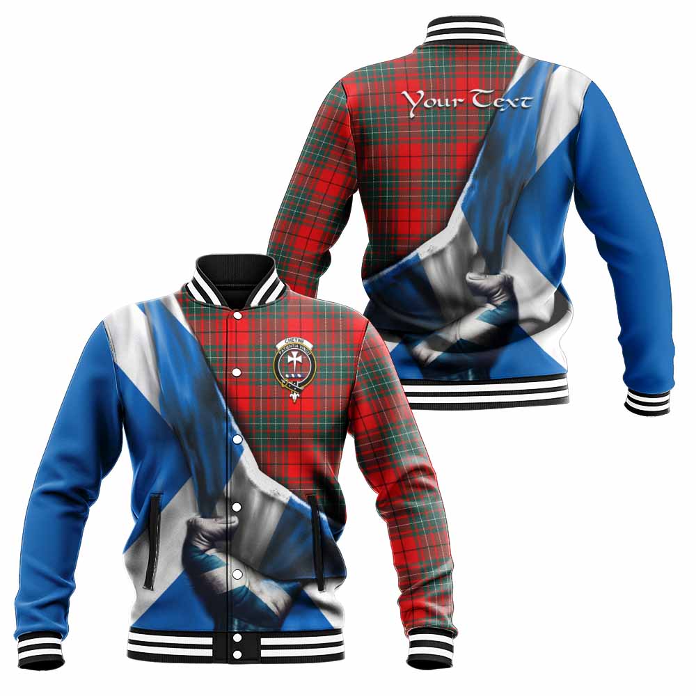 Tartan Vibes Clothing Cheyne Tartan Baseball Jacket with Family Crest Scotland Patriotic Style