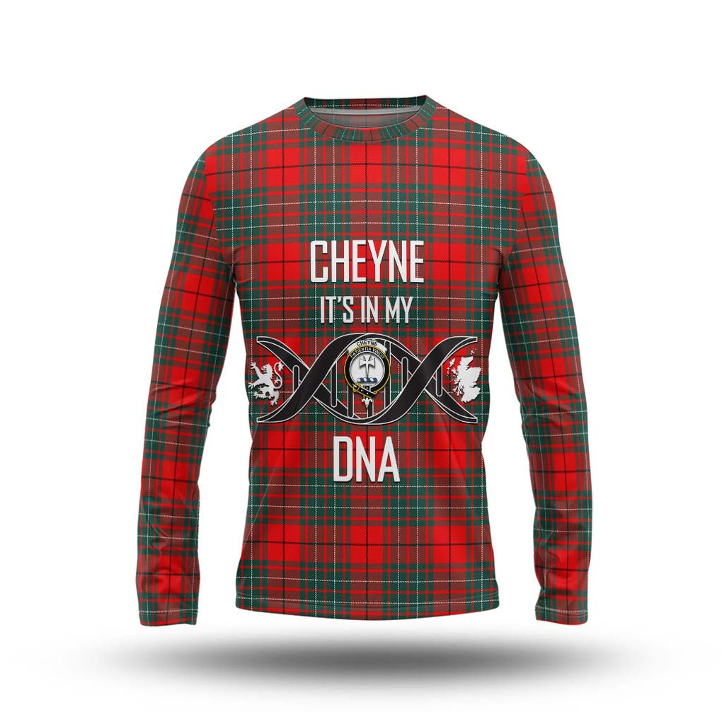 Cheyne Tartan Long Sleeve T-Shirt with Family Crest DNA In Me Style Unisex - Tartanvibesclothing Shop