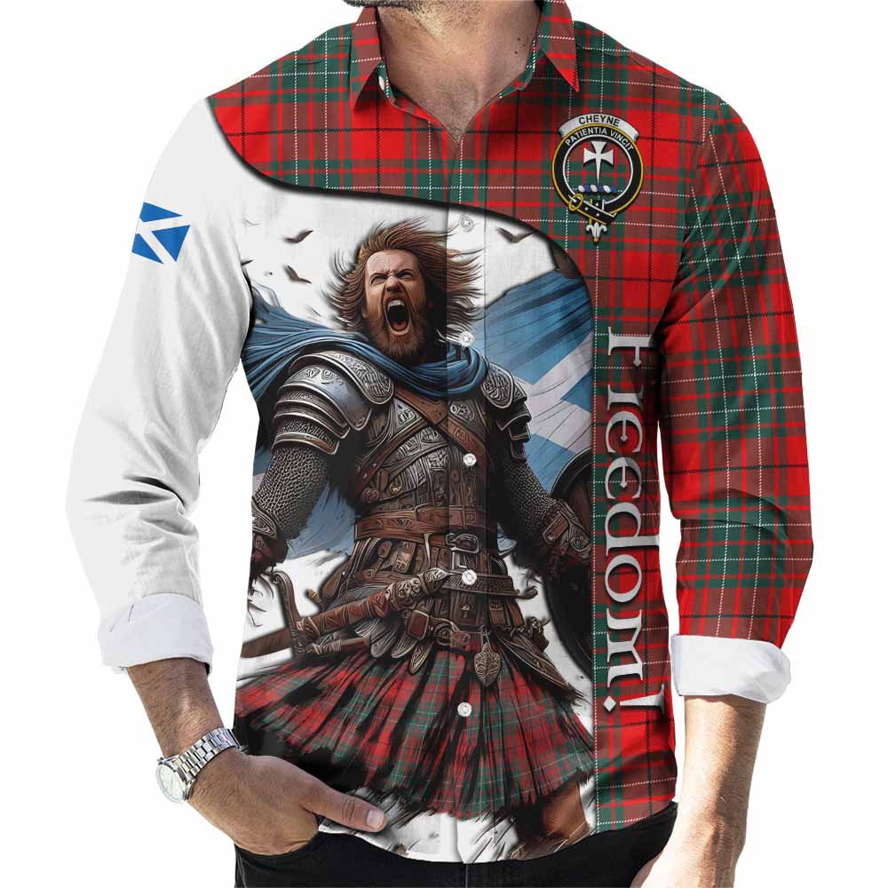 Tartan Vibes Clothing Cheyne Crest Tartan Long Sleeve Button Shirt Inspired by the Freedom of Scottish Warrior