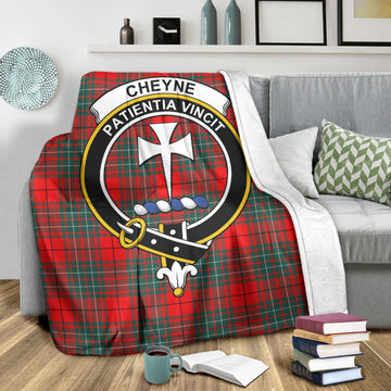 Cheyne Tartan Blanket with Family Crest