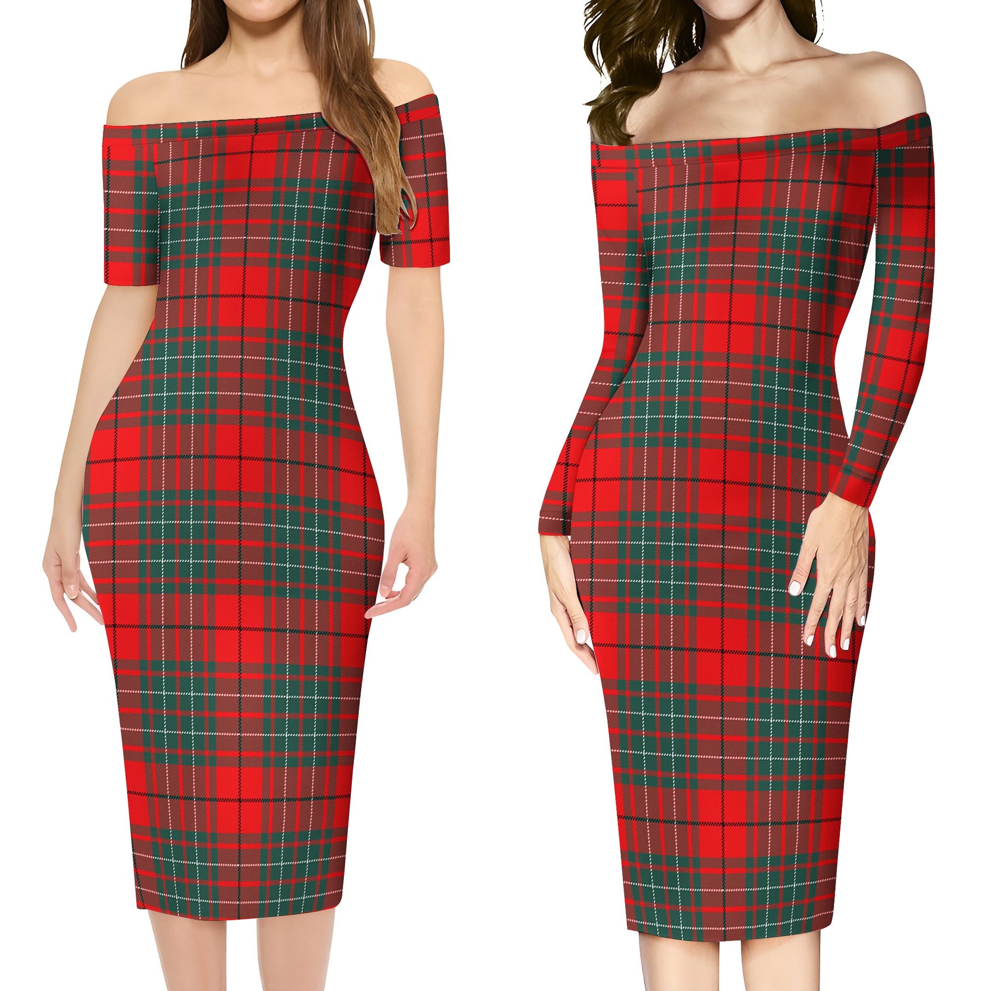 Cheyne Tartan Off Shoulder Lady Dress Women's Dress - Tartanvibesclothing