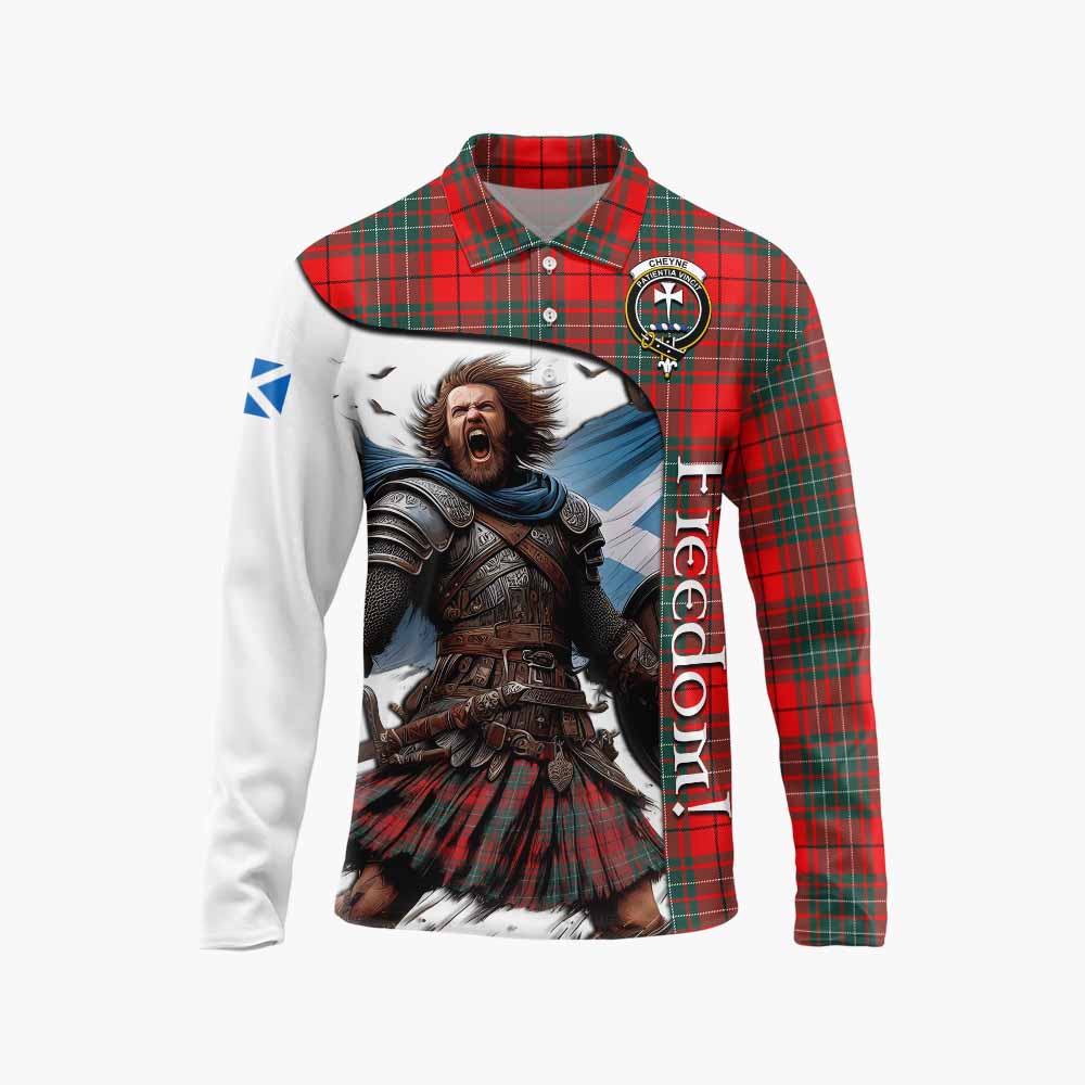 Tartan Vibes Clothing Cheyne Crest Tartan Long Sleeve Polo Shirt Inspired by the Freedom of Scottish Warrior