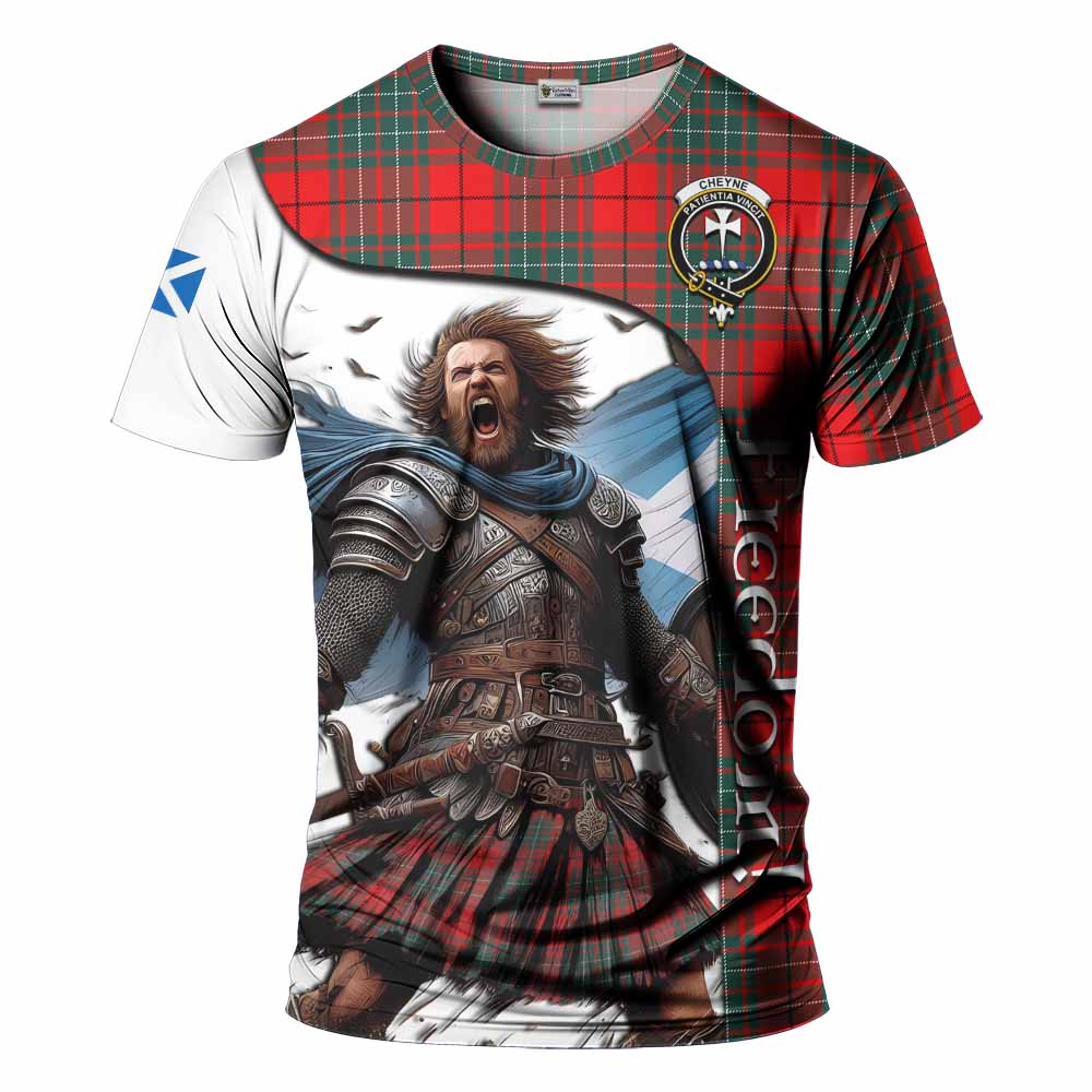 Cheyne Crest Tartan T-Shirt Inspired by the Freedom of Scottish Warrior