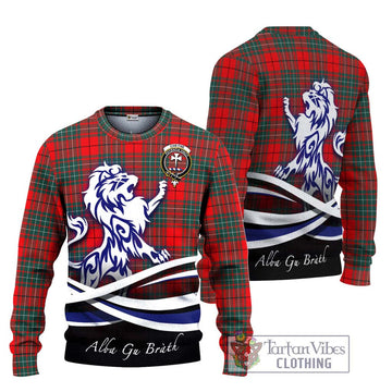 Cheyne Tartan Ugly Sweater with Alba Gu Brath Regal Lion Emblem