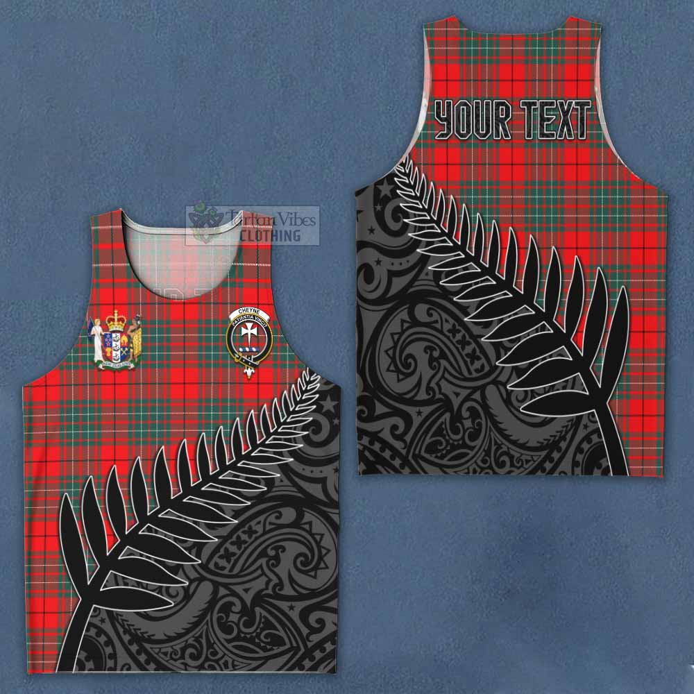 Tartan Vibes Clothing Cheyne Crest Tartan Men's Tank Top with New Zealand Silver Fern Half Style