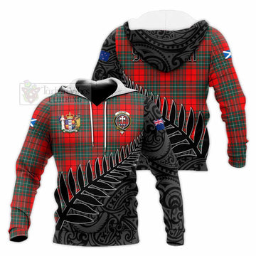 Cheyne Crest Tartan Knitted Hoodie with New Zealand Silver Fern Half Style