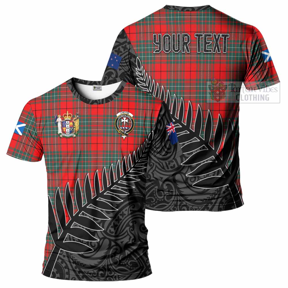 Tartan Vibes Clothing Cheyne Crest Tartan T-Shirt with New Zealand Silver Fern Half Style