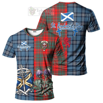 Cheyne Tartan T-Shirt Happy St. Andrew's Day Half Tartan Style