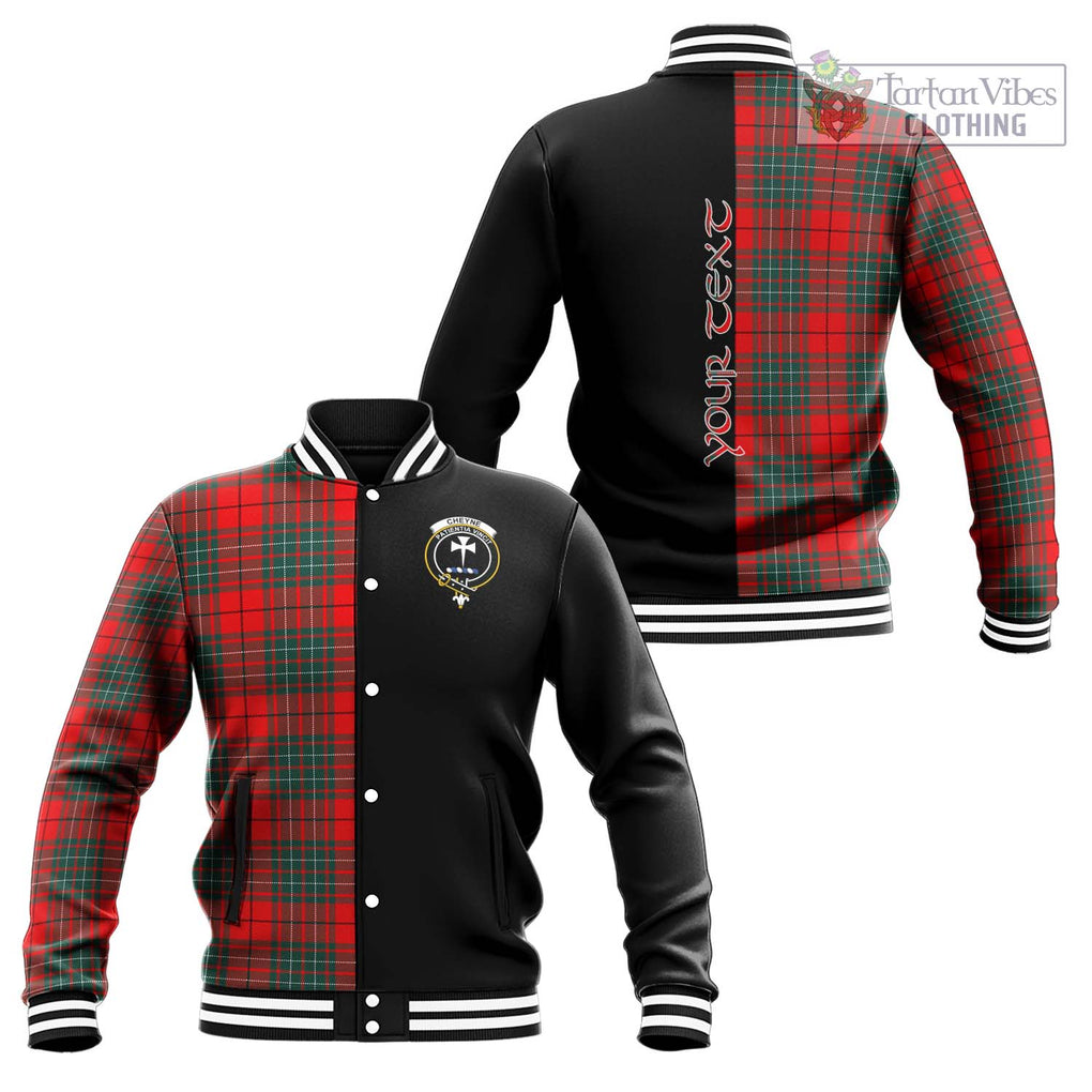 Cheyne Tartan Baseball Jacket with Family Crest and Half Of Me Style Unisex - Tartanvibesclothing Shop