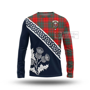 Cheyne Tartan Long Sleeve T-Shirt Featuring Thistle and Scotland Map