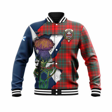 Cheyne Tartan Family Crest Baseball Jacket Scottish Thistle Celtic Inspired Unisex - Tartan Vibes Clothing