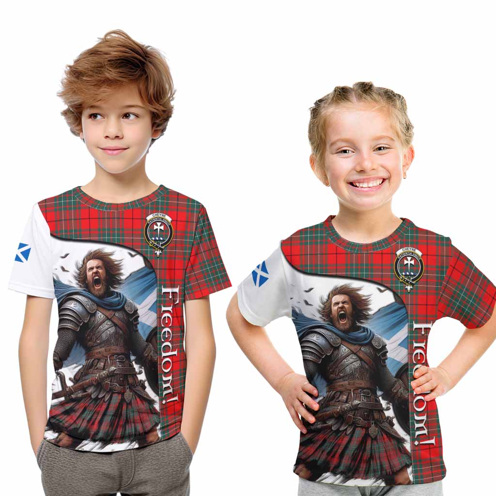 Tartan Vibes Clothing Cheyne Crest Tartan Kid T-Shirt Inspired by the Freedom of Scottish Warrior