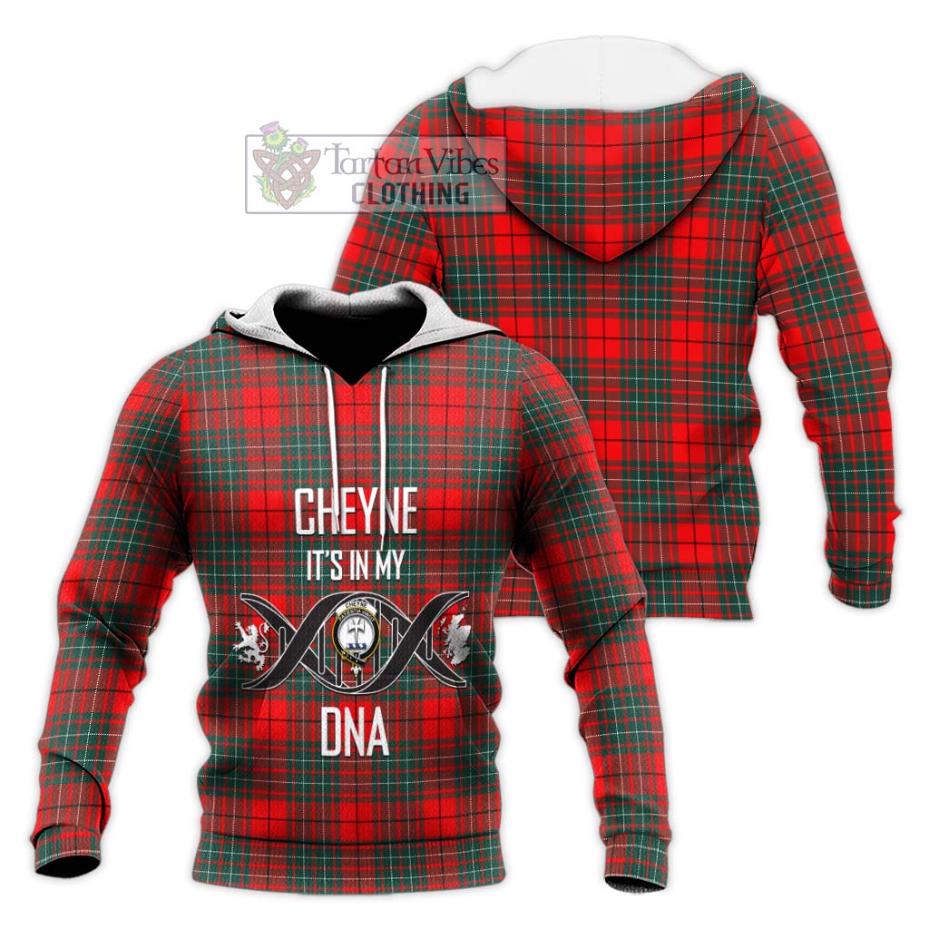 Tartan Vibes Clothing Cheyne Tartan Knitted Hoodie with Family Crest DNA In Me Style