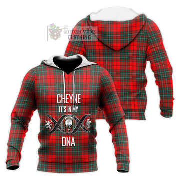 Cheyne Tartan Knitted Hoodie with Family Crest DNA In Me Style