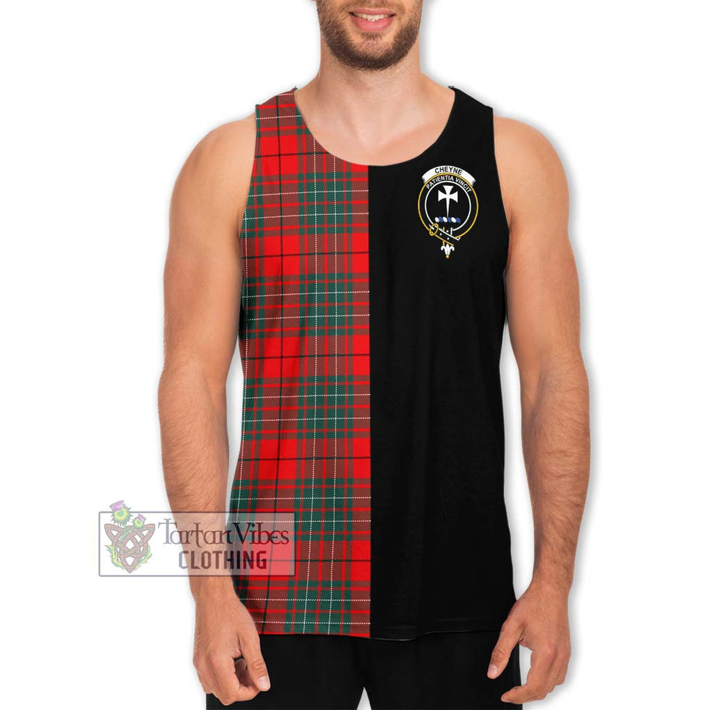 Cheyne Tartan Men's Tank Top with Family Crest and Half Of Me Style Men - Tartanvibesclothing Shop