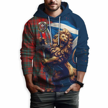 Cheyne Tartan Family Crest Hoodie with Scottish Majestic Lion