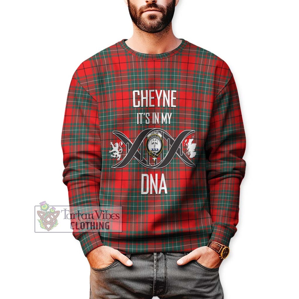 Cheyne Tartan Sweatshirt with Family Crest DNA In Me Style Unisex - Tartanvibesclothing Shop