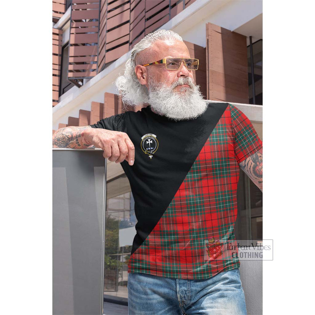 Tartan Vibes Clothing Cheyne Tartan Cotton T-shirt with Family Crest and Military Logo Style