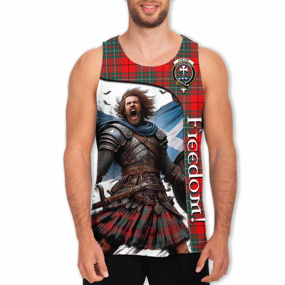 Tartan Vibes Clothing Cheyne Crest Tartan Men's Tank Top Inspired by the Freedom of Scottish Warrior