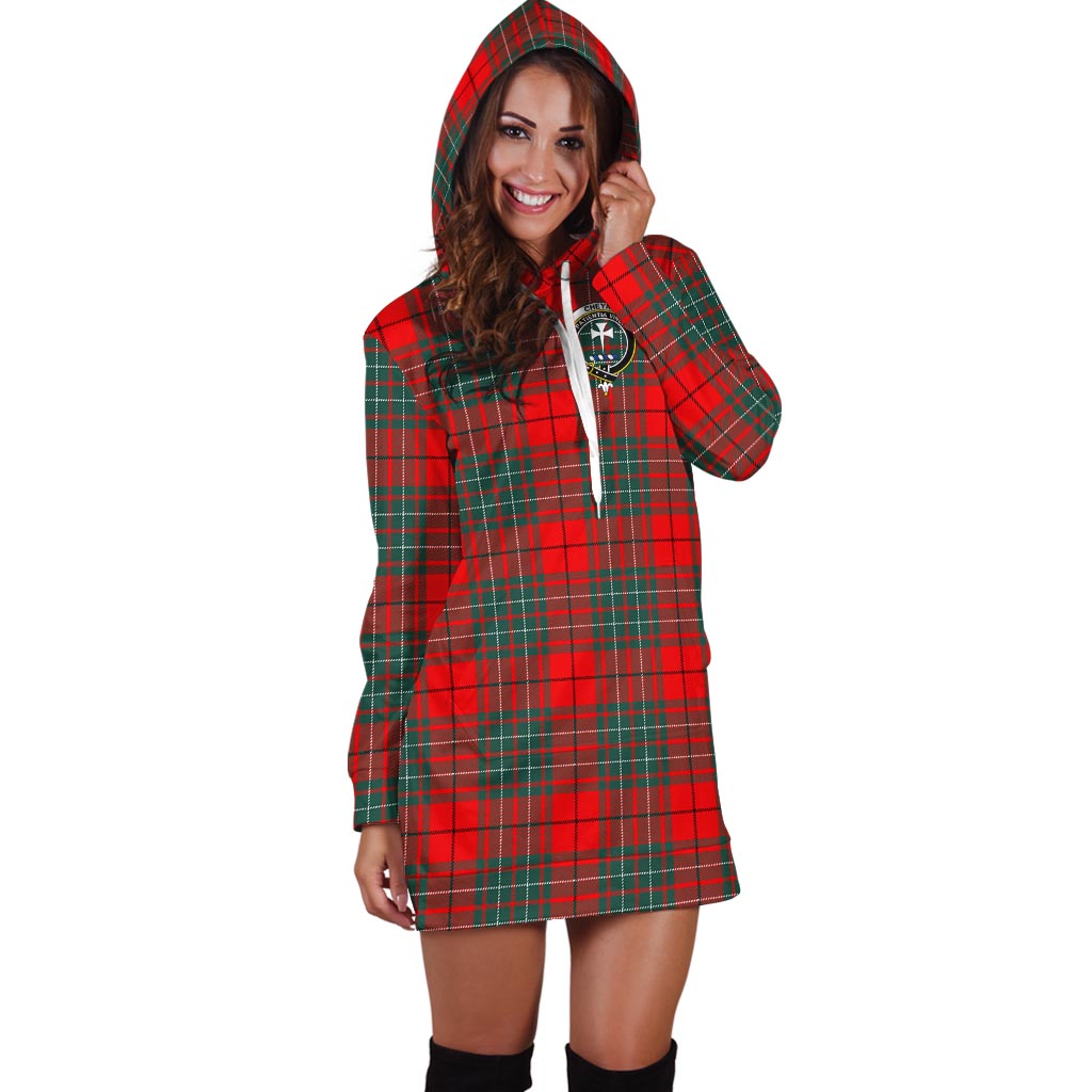 Cheyne Tartan Hoodie Dress with Family Crest - Tartan Vibes Clothing