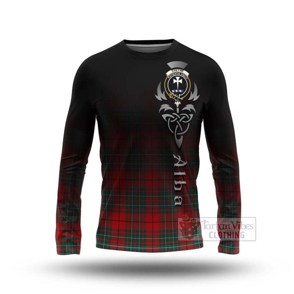 Tartan Vibes Clothing Cheyne Tartan Long Sleeve T-Shirt Featuring Alba Gu Brath Family Crest Celtic Inspired